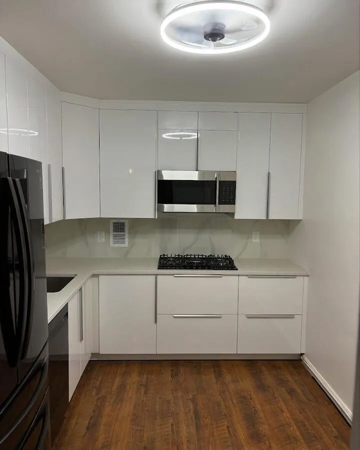 Renovated kitchen with quartz countertops in Franklin